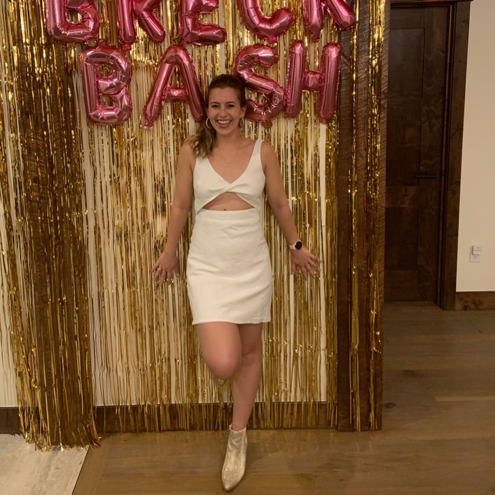 White Linen petal and pup dress